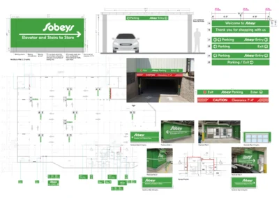 Integrated Brand Wayfinding – A clear, brand-aligned wayfinding solution enhances navigation and reinforces brand presence. The design transforms parking areas into welcoming, intuitive entry points while balancing aesthetics and functionality.